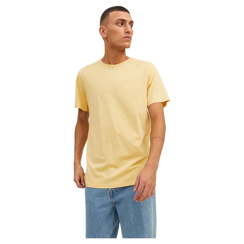 JACK & JONES Male T-Shirt Plain Crew Neck T-Shirt, Jojoba, M