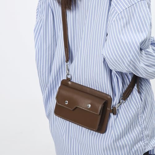 Sleek Crossbody Bag for Men Women, with Decorative Rivets Magnetic Snap Waterproof Messenger Bag, for Party Gift Sling Bag2