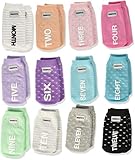 Trumpette Baby Girls Sock Set-12 Pairs, Milestone Months/Assorted Colors, 0-12 Months