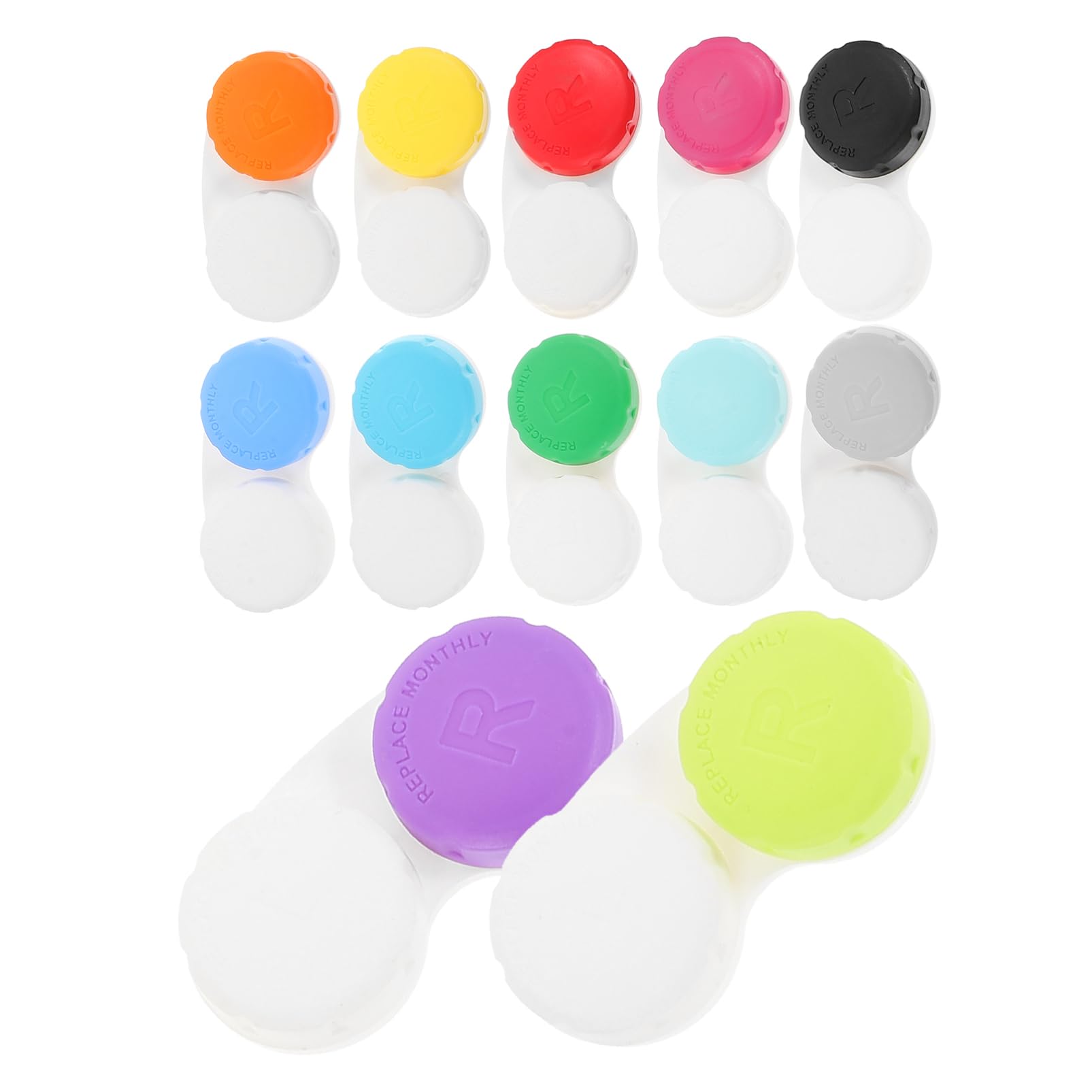 5 Series Estuche para Lentes De Contacto Contenedor De Lentes Cosméticos Ojo Organizador De Lentes De Contactos Caso Pequeño Porta Lentes De Bolsillo El Plastico 12 Piezas X 5