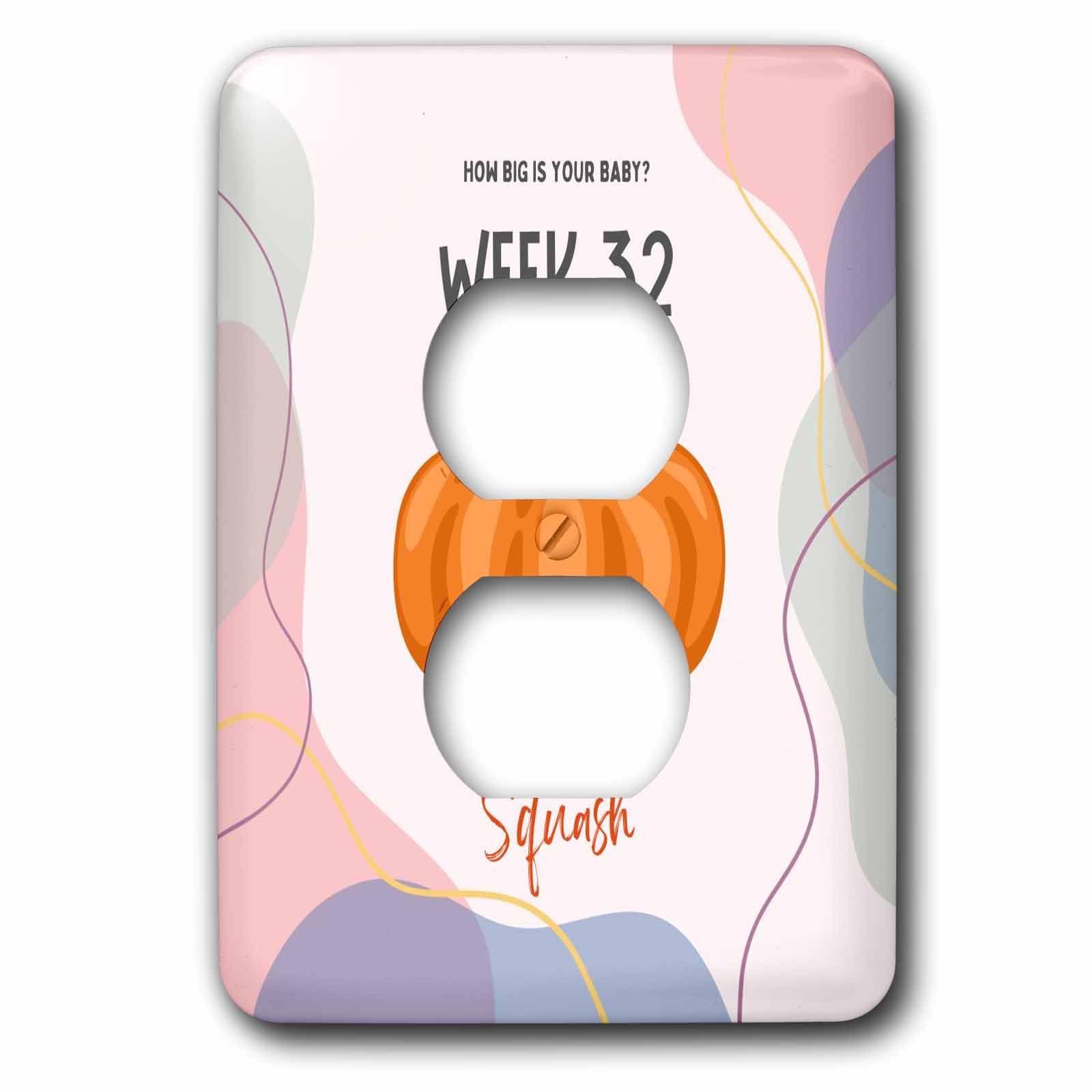 3dRose Image of Squash how big is your baby week 32 - Light Switch Covers (lsp-388484-6)