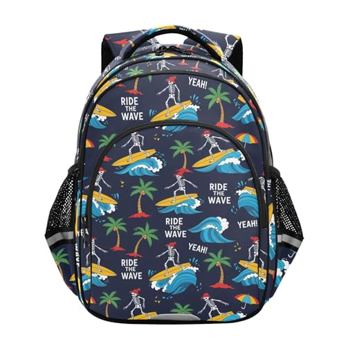 Emelivor Christmas Skeletons Suring Kids Backpack School Cute Bookbag Toddler Backpacks Daypacks Bag for Kids,S