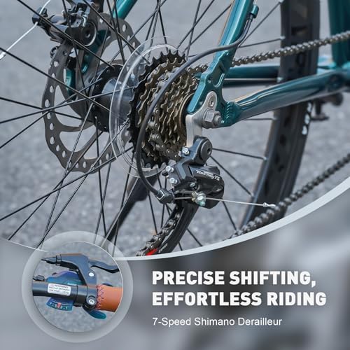 VIRIBUS Hybrid Bikes, 28 inch Mens Hybrid Bicycle 7 Speed