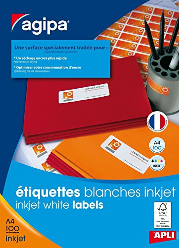 Étiquettes Inkjet Apli 119082 avec coins arrondis pour impression jet d'encre de format 99,1x33,9mm