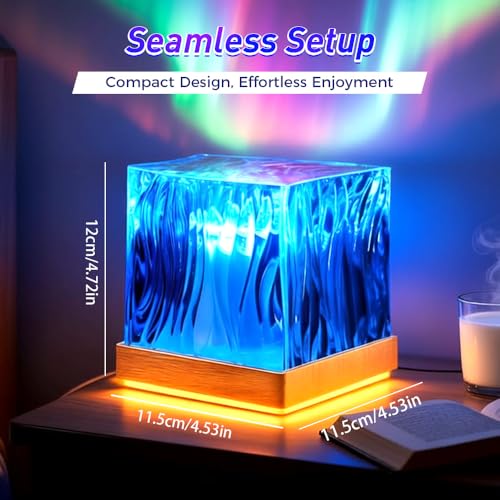 Poouty Northern Lights Projector, Cube Aurora Galaxy Projector with Remote, 16 Color Mood Lighting Dimmable Ocean Light, Memory Function, Trendy Cute Stuff Gifts Bedroom Room (Perple) - Image 8