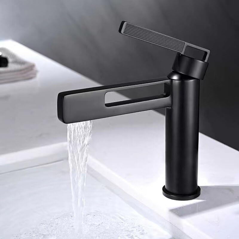 Robinet de salle de bain mitigeur lavabo cascade blanc or grue eau chaude froide pont
