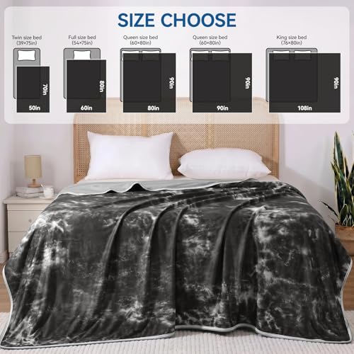 Image of Guohaoi Cooling Throw Blanket for Hot Sleepers, Full Size 60''x90'' Lightweight Breathable Summer Bed Blanket for Couch, Arc-Chill Q-Max >0.5 Cool Fiber,Lightweight Tie Dye Blanket Black