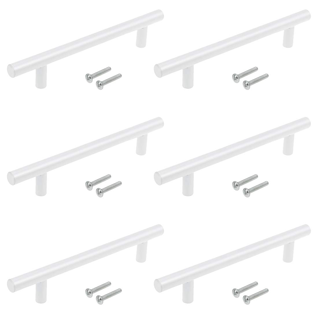 Poignée de tiroir en acier inoxydable blanc Coshar lot de 6