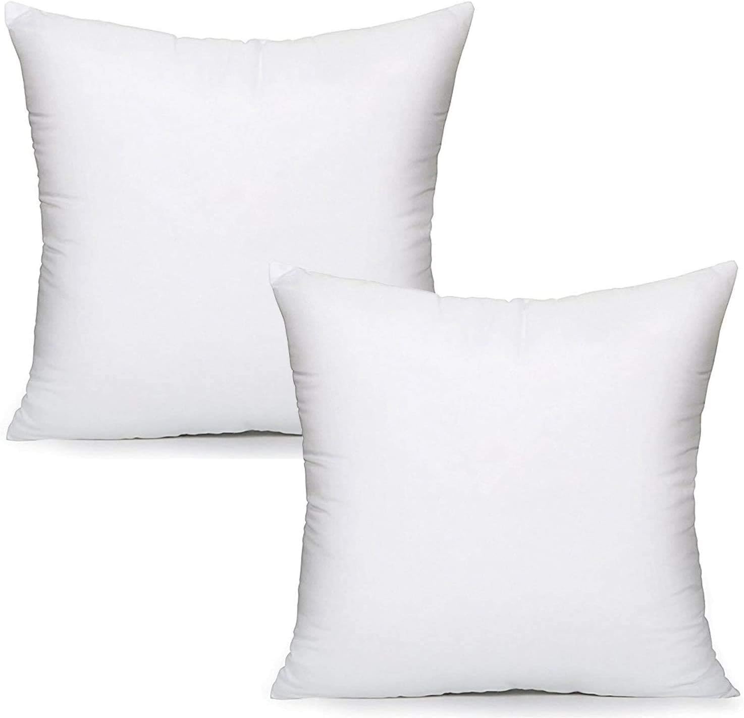 SK Stores Pack of 2 Hollowfibre Cushion pads 45cm x 45cm - White square Cushions - Standard pack of Hypoallergenic Cushion inserts 45cm x 45cm (Pack of 2 | 18"x18")