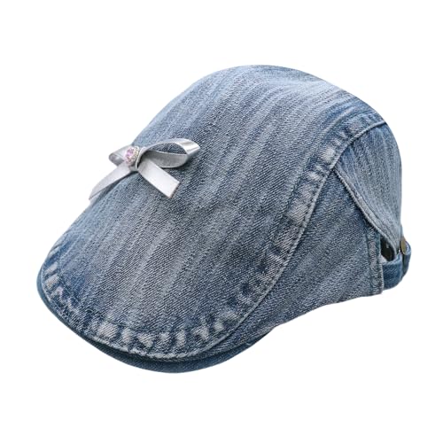 Sparkly Rhinestone Star Denim Newsboy Cap for Women Girls Y2K Fashion Visor Beret Cabbie Hat Pageboy Cap2