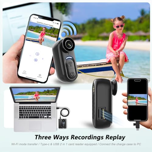 Image of 4K Mini Body Camera 128GB, Thumb Size Action Body Cam, Wearable Sports Cameras,Hands-Free POV Recording, Helmet Mount, Magnetic Sport DV for Bike Cycling,for Vlogging Pet Walk Swim