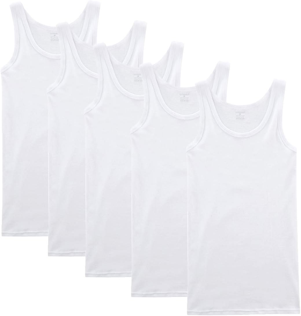NUOZA5 Pack Men's Vest 100% Cotton Multiple Colors and Sizes
