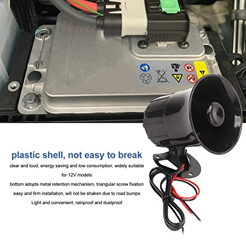 Car Alarm Siren, 12V 30W Wired Loud Horn Alarm Speaker, 3 Tones 120 dB Strong Voice Alarm Warning Siren Horn for 12V Trucks - Image 2