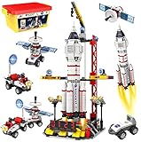 【Was ist in der Schachtel?】Kinder können ein weltraum rakete spielzeugmodell, eine startzentrale, eine konsole, einen mars rover und einen satelliten bauen. Plus leicht verständliches handbuch und hübsche aufkleber. City weltraum rakete sets erfüllen die sicherheitsstandards für kinder, und sind mit den meisten marken kompatibel, du kannst kreativ spielen, indem du dinge zusammenstellst.