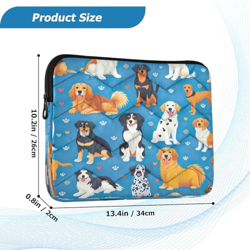 Funda para portátil 13-14 pulgadas impermeable con diseño de perros miniatura 3