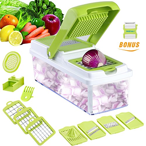 CHUGOD Vegetable Chopper Mandoline Slicer Dicer, Newly Improved Onion Cutter Heavy Duty All