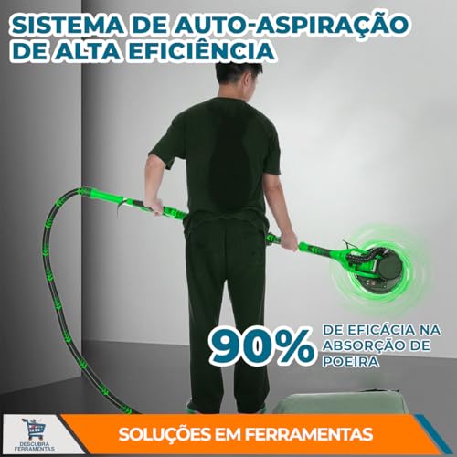 Lixadeira de Parede e Teto Elétrica Lx-e 850W 220v Nauber C/Aspirador Led Girafa Cor Verde e Preta 5