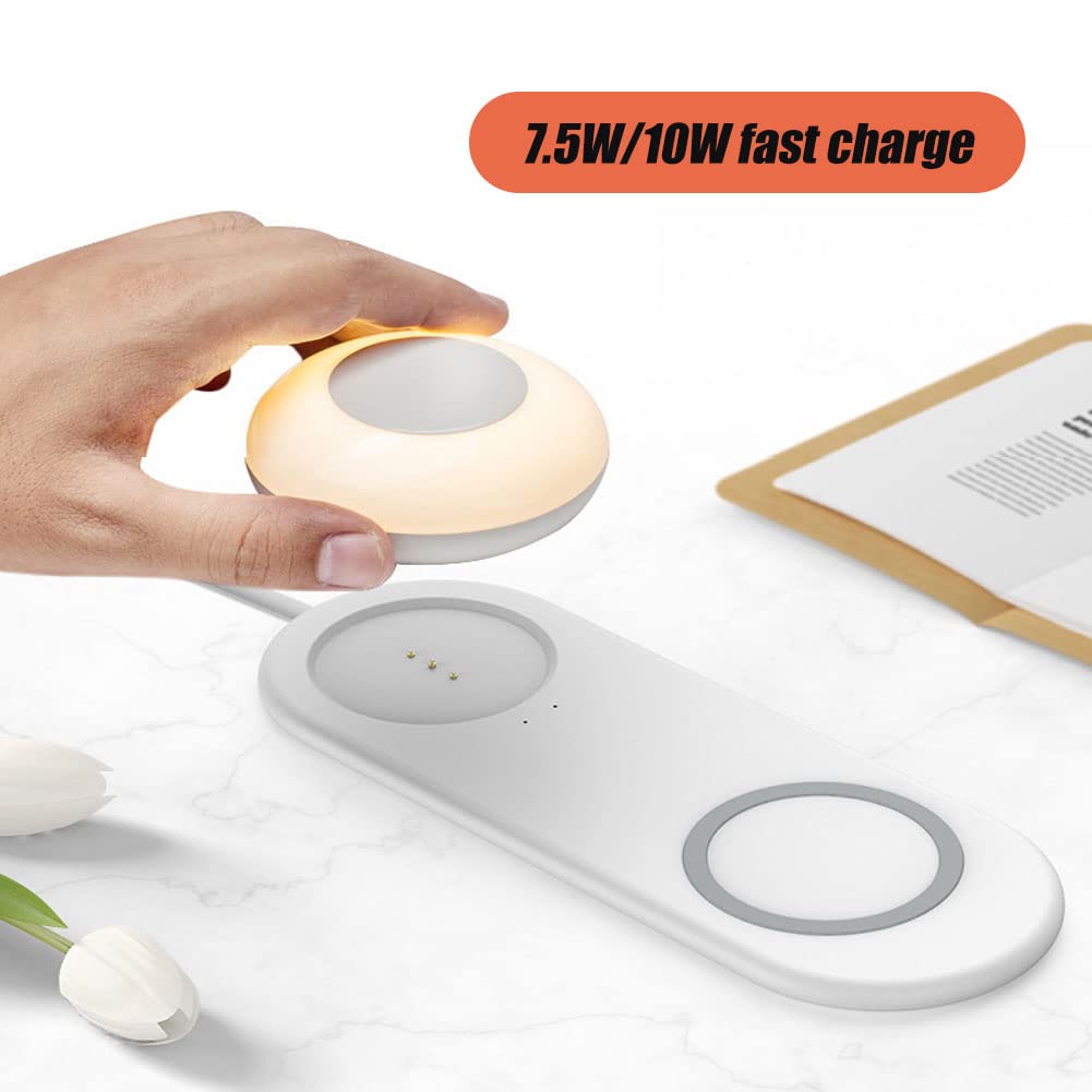 Lampka nocna LED funkcją bezprzewodowego ładowania, lampa stołowa 5 W Touch Ściemniane ładowanie USB, magnetyczna lampka nocna/oddzielna, poziom jasności 3, 3000 K ciepła biel sypialni Salon Biuro