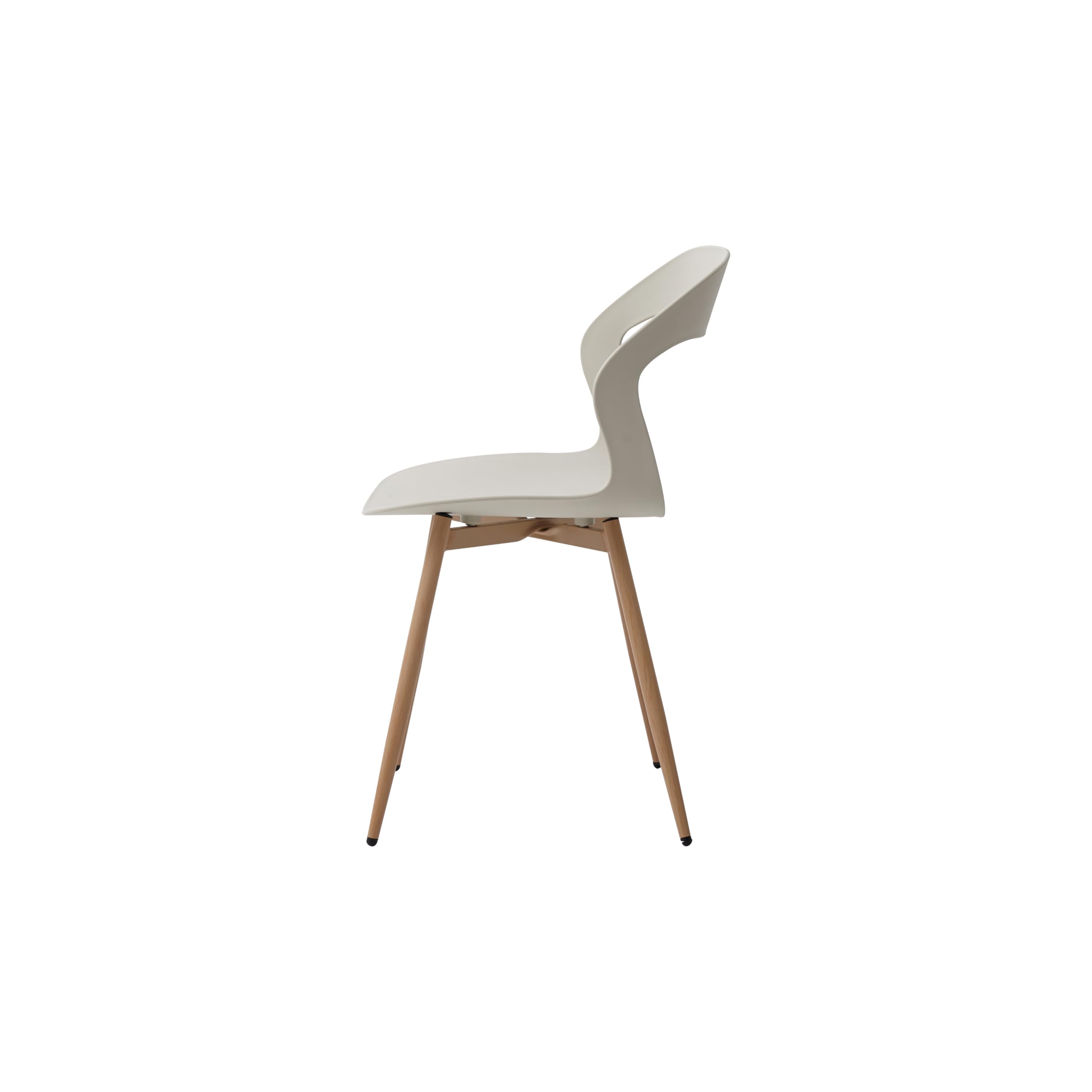 GrandCA HOME 4er-Set Esszimmerstühle oder Bürostuhl mit Metallbeinen, Küchenstühle für Wohnzimmer, Esszimmer, Besprechungszimmer,Beige+Eiche