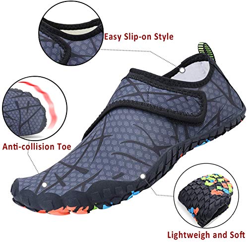 Image of MAYZERO Water Shoes Men Women Swim Surf Shoes Beach Pool Shoes Wide Toe Hiking Aqua Shoes Winter House Slippers