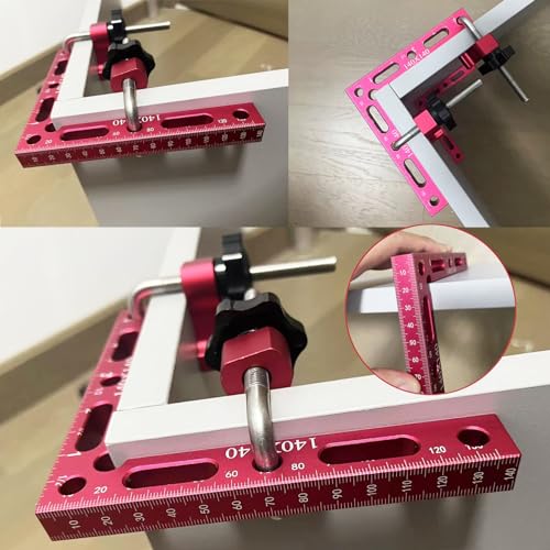 DURDUR Positionierwinkel 90 Grad Winkel Klemme winkelspanner 4-tlg 140mm/5,5 Zoll Rechtwinklige Klemme Befestigungsclips für Zimmermannswerkzeug
