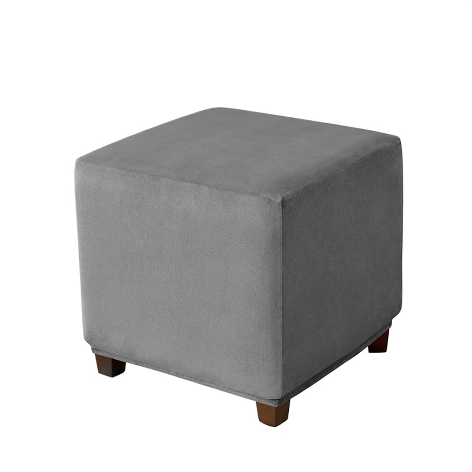 YXINAER Foot Stool Cover Elastic Ottoman Cover Square Rectangle Footstool Soft All-inclusive Footrest Protector Case for Living Room(A7 Dark Grey)