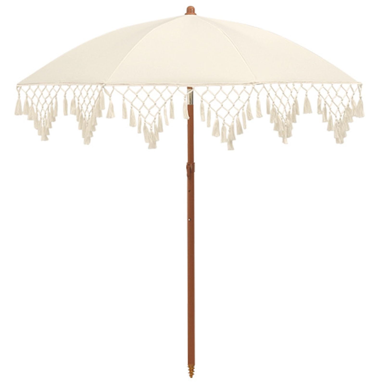 6-stopowy Parasol Tarasowy Z Frędzlami, Parasole Plażowe W Stylu Boho, Parasole Ogrodowe Z Frędzlami, Z Przyciskiem Odchylania I Torbą Do Przenoszenia, UPF50+