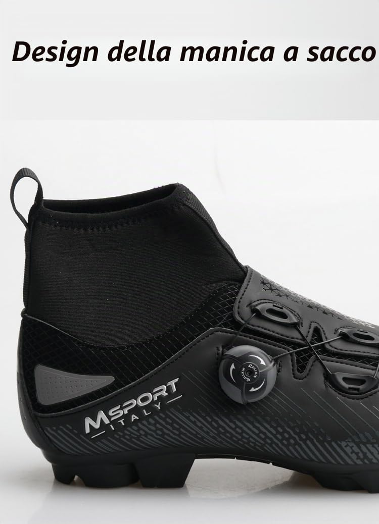 Scarpe Ciclismo MTB Invernale Antiscivolo Antipioggia, Scarpe Mountain Bike Uomo/Donna Compatibile Pedali SPD