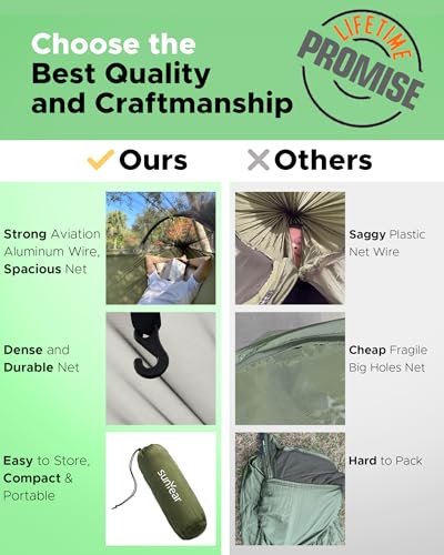 Image of Sunyear Camping Hammock with Spacious Net, Single /Double,Outdoor&Indoor