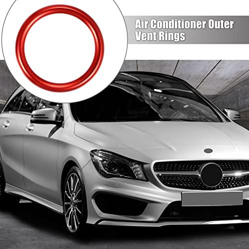 X AUTOHAUX 7Stk Klimaanlagen Äußere Belüftung Ringe für Mercedes Benz W177 Rot