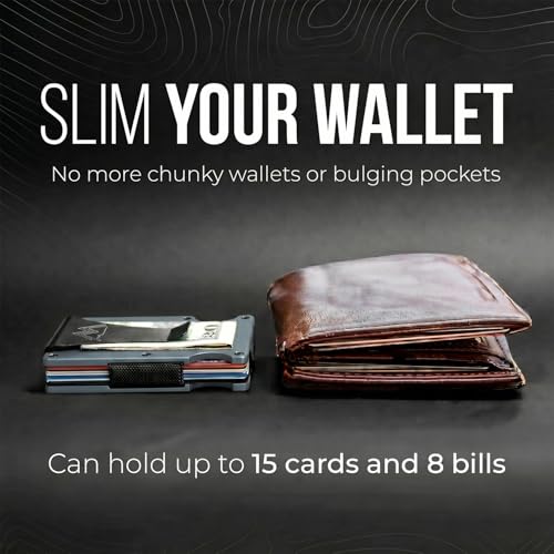 Image of Mountain Voyage Co Minimalist Wallet for Men & Women - Slim RFID Wallet, Scratch Resistant, Credit Card Holder & Money Clip, Easily Removable Money & Cards, (Matte Grey)