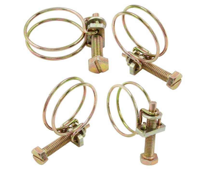 Patel Enterprise Double Wire Hose Clamp, Size : 1/2 inch Adjustable Steel Double Wire Hose Clips with Screws Bolts Locking (pack of 10 pcs)-image-30