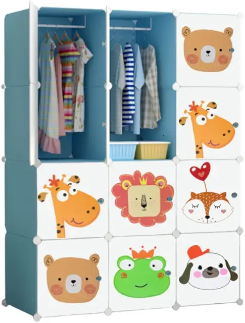 Imagen relacionada con Armario Modular Infantil, Estantería de Módulos, Ropero para Niños, Organizador Modular, Estante de Almacenamiento para Hogar, 12 Módulos, 140x105 cm