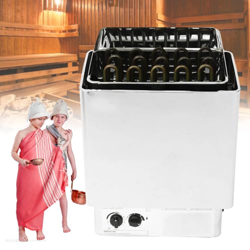 VNATWGOO PoêLe éLectrique pour Sauna 3,0 KW/4,5 KW/6,0 KW, PoêLe pour Sauna, PoêLe pour Sauna avec Bouton De RéGlage De La TempéRature Et du Temps, PoêLe pour Sauna en Acier Inoxydable,3000W220V