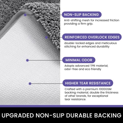 Door Mat Indoor Super Absorbent Microfiber Washable Pet Rug, Low-Profile Entryway Rug with Non-Slip Backing, Dirty Trapper Inside Entrance Doormat for Shoes, 16" x 24", Gray - Image 6