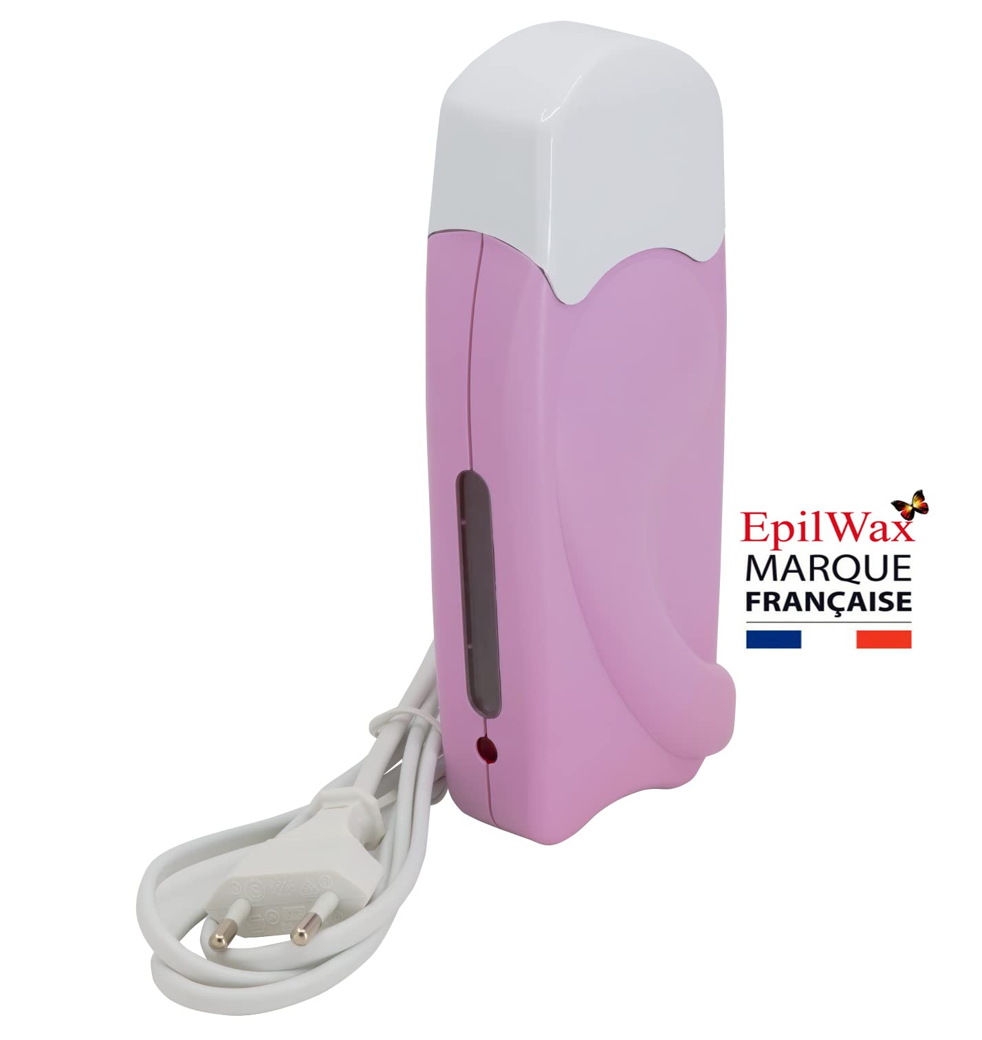Epilwax Kit Depilacion Calentador de Cera Roll On Tibia Fundidor Electrico Profesional Easy Wax Depilación con Bandas : con 4 Cartuchos roll-on de Cera Rosa de 100 ml, 1 Paquete de 100 Bandas Depilatorias y una botella de 250 ml de aceite post- Depilacion