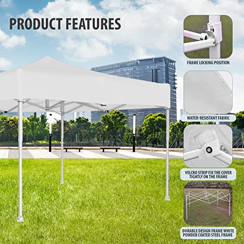 Image of ORILEY Heavy Duty Gazebo Tent 6.5 ft | 16.8 Kg Strong Frame | Foldable Pop-Up Canopy Tent with 4 Side Open | UV Protection Outdoor Folding Tent for Garden, Terrace, Events & Promotional Use (White)