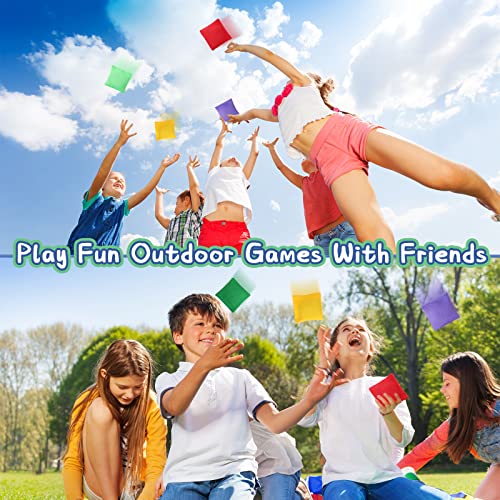 48 Packs Mini Colorful Cornhole Bean Bags Polyester Small Bean Bag Toy Set Sack Tossing Beanbag For Hand Toss Game Family Fun Outdoor Sports Supply For Kids Boys Girls, 2.4 X 2.4 Inch (Solid Style) #TOP3