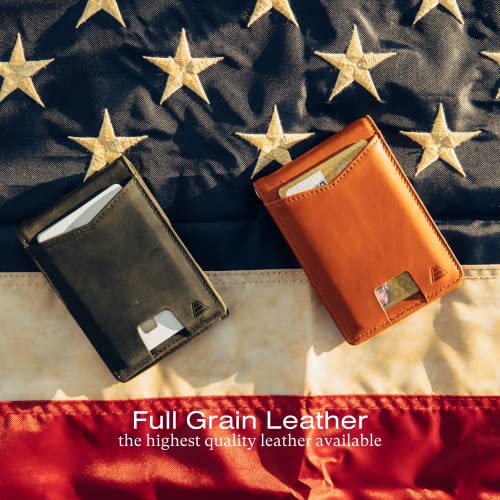 Andar Leather Slim RFID Blocking Minimalist Bifold Wallet with Money Clip made of Full Grain Leather - The Ranger (Tan)4