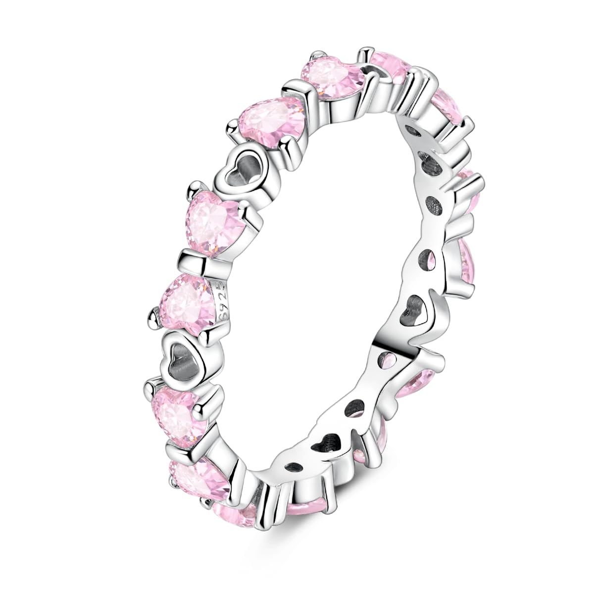 Ringe aus 925 Sterling Silber für Frauen | Elegante Dainty Hoop & Band Ringe mit 5A Cubic Zirkonia | Täglicher Schmuck mit Geschenktasche