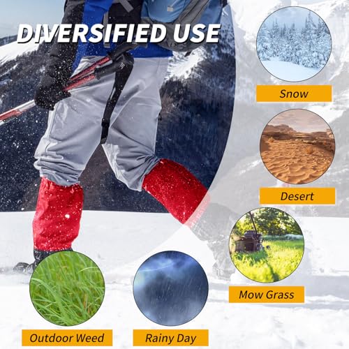 HIGH EXPERIENCE Leg Gaiters 100% Waterproof Adjustable Shoe Snow Boot Guard Gators for Hiking Shoe Cover Hunting Snowshoeing Climbing Walking for Women Men (Pink)