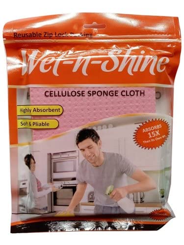 ORSOP Household and Kitchen Cleaning Sponge, Microfiber Kitchen Wipes,Multipurpose Absorbent, Reusable (Multicolor) Wet and Dry Nylon Cleaning Cloth (5 Units) (5)