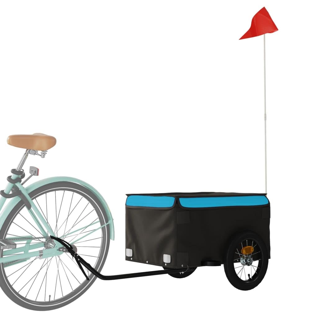 Remorque de vélo Robuste Noir et Rouge pour Transport de Marchandises, Bagages ou Animaux, avec attelage, Haute capacité, idéale pour Promenade, randonnée ou Voyage Urbain