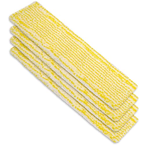 CHEVVY Chiffons de Nettoyage en Microfibre 4 Pièces WV Bonnettes Microfibre Accessoire Mop Remplacement des Tampons pour Karcher Nettoyeur de Vitres WV 2 WV 5 Jaune