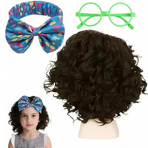 Eowppue Set de Cosplay Mirabel Madrigal Peluca, Gafas Verdes y