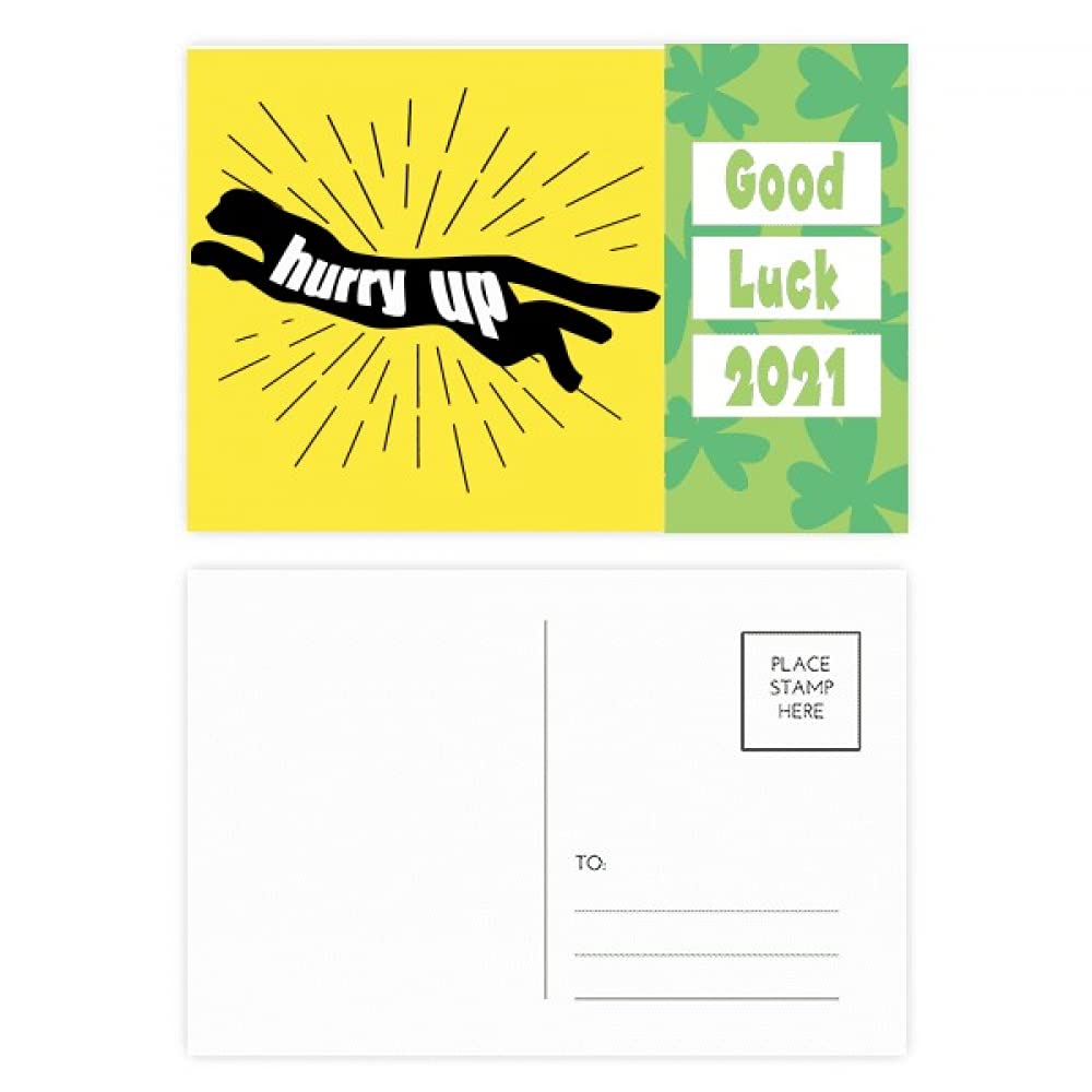 DIYthinker Black Animal Panther Outline Natural Good Luck 2021 Postcard Set Thanks Card Mailing