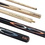 POWERGLIDE One 2-Piece Snooker Cue Stick | Vibe | Ash Wood Shaft and Butt with Decal Design | Brass Joint | Full Size 57" | 10 mm Tip