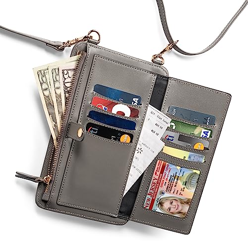 Image of Claasico Crossbody Phone Purse for Women - RFID Phone Case Wallet w /Magnetic Closure & Separate Zipper Pocket Crossbody Bag