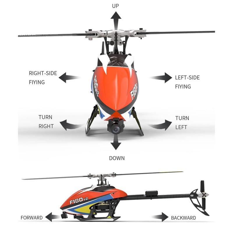 Image of BCO Toyz 2.4G 8CH Remote Control Helicopter, F180V2 Mini Direct Drive Brushless RC Helicopter Model for Kids and Beginners, with Full GYRO Control Rc17