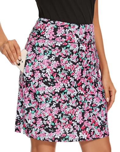 Image of M MOTEEPI Modest Knee Length Skorts Skirts for Women Tennis Athletic Golf Skort with Pockets UV Protection High Waist